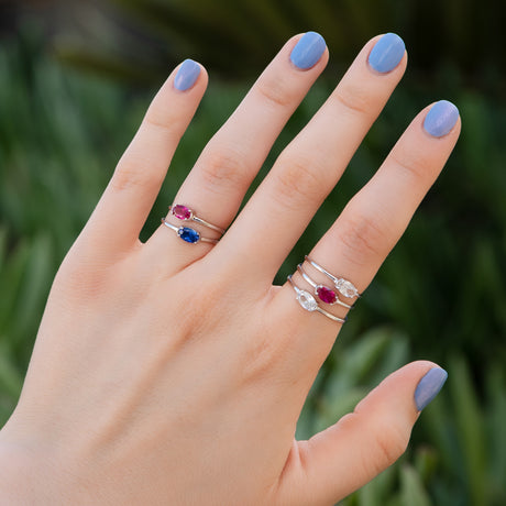 Anillo Trecillo Oval Azul